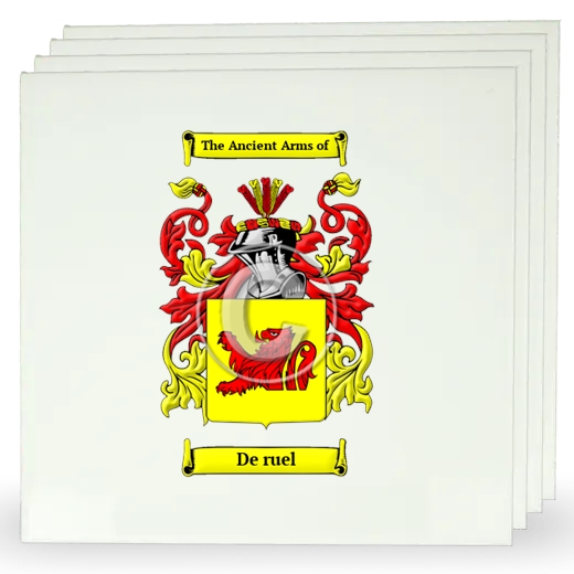 De ruel Set of Four Large Tiles with Coat of Arms